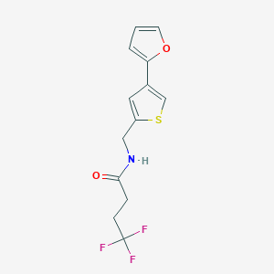 molecular formula C13H12F3NO2S B2907610 4,4,4-Trifluoro-N-[[4-(furan-2-yl)thiophen-2-yl]methyl]butanamide CAS No. 2379986-47-5