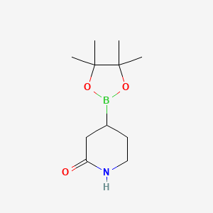 molecular formula C11H20BNO3 B2907612 4-(4,4,5,5-Tetramethyl-1,3,2-dioxaborolan-2-yl)piperidin-2-one CAS No. 2377587-60-3