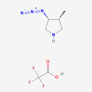 molecular formula C7H11F3N4O2 B2907616 (3R,4R)-3-Azido-4-methylpyrrolidine;2,2,2-trifluoroacetic acid CAS No. 2219369-00-1