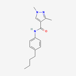 molecular formula C16H21N3O B2907621 N-(4-butylphenyl)-1,3-dimethyl-1H-pyrazole-4-carboxamide CAS No. 1172295-79-2
