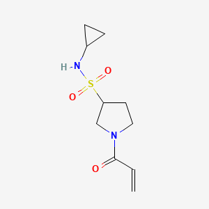 molecular formula C10H16N2O3S B2907629 N-cyclopropyl-1-(prop-2-enoyl)pyrrolidine-3-sulfonamide CAS No. 2093835-41-5