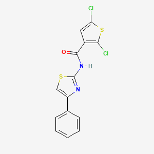 molecular formula C14H8Cl2N2OS2 B2907637 2,5-dichloro-N-(4-phenylthiazol-2-yl)thiophene-3-carboxamide CAS No. 393838-40-9