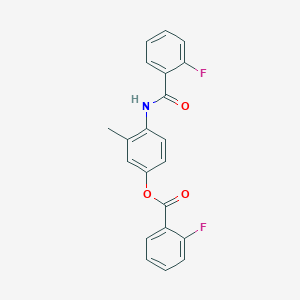 molecular formula C21H15F2NO3 B290764 4-[(2-Fluorobenzoyl)amino]-3-methylphenyl 2-fluorobenzoate 