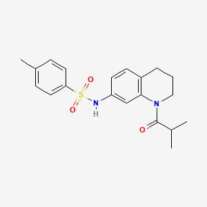 molecular formula C20H24N2O3S B2907651 N-(1-isobutyryl-1,2,3,4-tetrahydroquinolin-7-yl)-4-methylbenzenesulfonamide CAS No. 1005298-75-8
