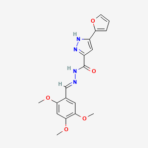 (E)-3-(furan-2-yl)-N'-(2,4,5-trimethoxybenzylidene)-1H-pyrazole-5-carbohydrazide