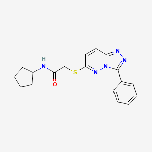 molecular formula C18H19N5OS B2907668 N-cyclopentyl-2-((3-phenyl-[1,2,4]triazolo[4,3-b]pyridazin-6-yl)thio)acetamide CAS No. 852372-64-6