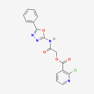 molecular formula C16H11ClN4O4 B2907672 [2-Oxo-2-[(5-phenyl-1,3,4-oxadiazol-2-yl)amino]ethyl] 2-chloropyridine-3-carboxylate CAS No. 1031038-44-4