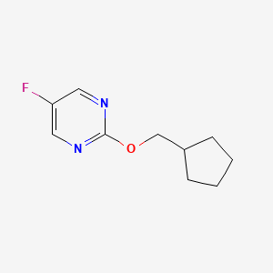 molecular formula C10H13FN2O B2907673 2-(Cyclopentylmethoxy)-5-fluoropyrimidine CAS No. 2195939-77-4