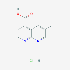 molecular formula C10H9ClN2O2 B2907675 6-Methyl-1,8-naphthyridine-4-carboxylic acid;hydrochloride CAS No. 2445793-47-3