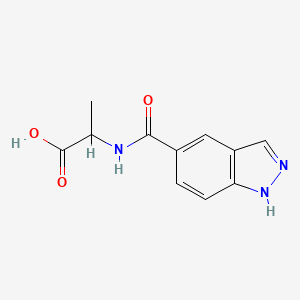 molecular formula C11H11N3O3 B2907678 2-[(1H-indazol-5-yl)formamido]propanoic acid CAS No. 1396973-36-6