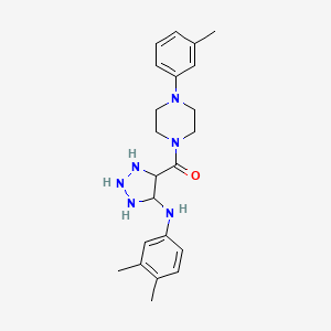 N-(3,4-dimethylphenyl)-4-[4-(3-methylphenyl)piperazine-1-carbonyl]-1H-1,2,3-triazol-5-amine