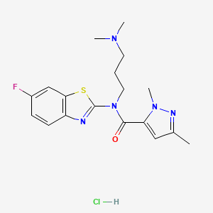 N-(3-(dimethylamino)propyl)-N-(6-fluorobenzo[d]thiazol-2-yl)-1,3-dimethyl-1H-pyrazole-5-carboxamide hydrochloride