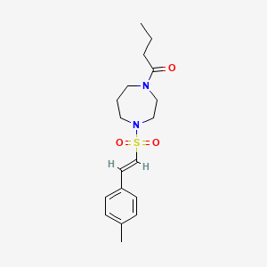 molecular formula C18H26N2O3S B2907682 1-[4-[(E)-2-(4-methylphenyl)ethenyl]sulfonyl-1,4-diazepan-1-yl]butan-1-one CAS No. 1241702-23-7