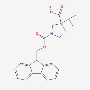 molecular formula C24H27NO4 B2907683 3-Tert-butyl-1-(9H-fluoren-9-ylmethoxycarbonyl)pyrrolidine-3-carboxylic acid CAS No. 2375274-36-3