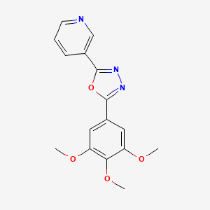 molecular formula C16H15N3O4 B2907688 2-Pyridin-3-yl-5-(3,4,5-trimethoxyphenyl)-1,3,4-oxadiazole 