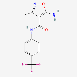 molecular formula C12H10F3N3O2 B2907692 5-amino-3-methyl-N-[4-(trifluoromethyl)phenyl]-1,2-oxazole-4-carboxamide CAS No. 695191-69-6