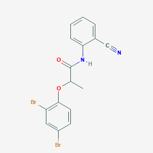molecular formula C16H12Br2N2O2 B290770 N-(2-cyanophenyl)-2-(2,4-dibromophenoxy)propanamide 