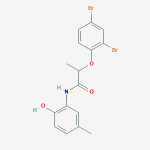 molecular formula C16H15Br2NO3 B290771 2-(2,4-dibromophenoxy)-N-(2-hydroxy-5-methylphenyl)propanamide 