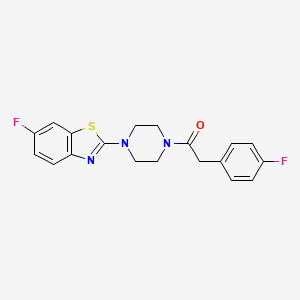 molecular formula C19H17F2N3OS B2907730 1-(4-(6-Fluorobenzo[d]thiazol-2-yl)piperazin-1-yl)-2-(4-fluorophenyl)ethanone CAS No. 941896-29-3