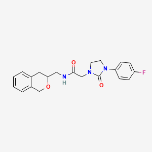 molecular formula C21H22FN3O3 B2907737 2-(3-(4-fluorophenyl)-2-oxoimidazolidin-1-yl)-N-(isochroman-3-ylmethyl)acetamide CAS No. 2034439-17-1