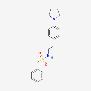 molecular formula C19H24N2O2S B2907741 1-phenyl-N-(4-(pyrrolidin-1-yl)phenethyl)methanesulfonamide CAS No. 953943-37-8