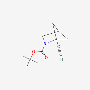 molecular formula C12H17NO2 B2907742 Tert-butyl 1-ethynyl-2-azabicyclo[2.1.1]hexane-2-carboxylate CAS No. 2137722-78-0