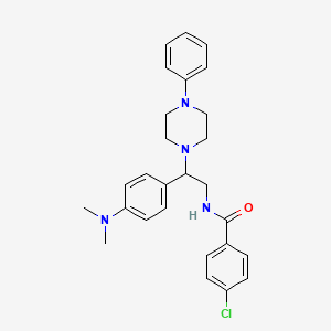 molecular formula C27H31ClN4O B2907754 4-chloro-N-(2-(4-(dimethylamino)phenyl)-2-(4-phenylpiperazin-1-yl)ethyl)benzamide CAS No. 946315-44-2