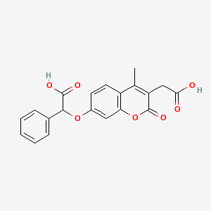 molecular formula C20H16O7 B2907757 {[3-(carboxymethyl)-4-methyl-2-oxo-2H-chromen-7-yl]oxy}(phenyl)acetic acid CAS No. 701282-72-6