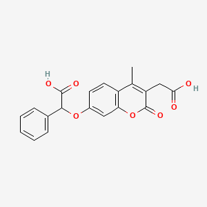 {[3-(carboxymethyl)-4-methyl-2-oxo-2H-chromen-7-yl]oxy}(phenyl)acetic acid