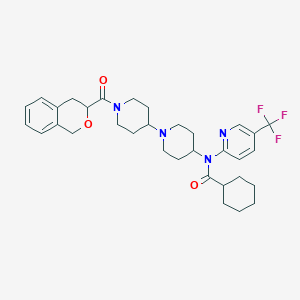 molecular formula C33H41F3N4O3 B2907758 N-(1'-(isochroman-3-carbonyl)-[1,4'-bipiperidin]-4-yl)-N-(5-(trifluoromethyl)pyridin-2-yl)cyclohexanecarboxamide CAS No. 2034235-79-3