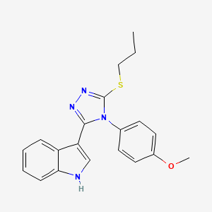 molecular formula C20H20N4OS B2907762 3-[4-(4-methoxyphenyl)-5-(propylsulfanyl)-4H-1,2,4-triazol-3-yl]-1H-indole CAS No. 946377-54-4