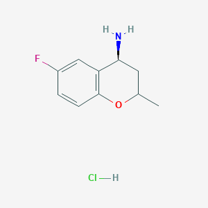 (4S)-6-Fluoro-2-methyl-3,4-dihydro-2H-chromen-4-amine;hydrochloride