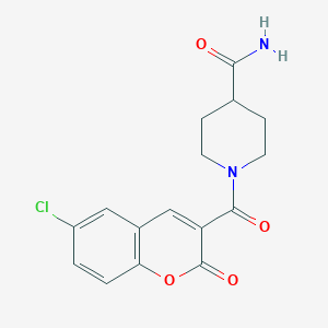 1-(6-Chloro-2-oxochromene-3-carbonyl)piperidine-4-carboxamide