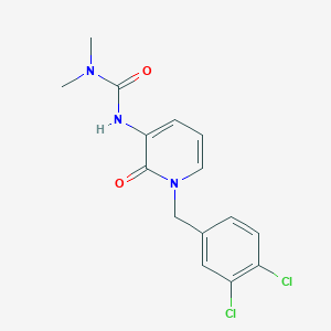 molecular formula C15H15Cl2N3O2 B2907769 N'-[1-(3,4-dichlorobenzyl)-2-oxo-1,2-dihydro-3-pyridinyl]-N,N-dimethylurea CAS No. 338755-41-2