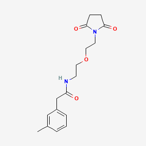 molecular formula C17H22N2O4 B2907773 N-(2-(2-(2,5-dioxopyrrolidin-1-yl)ethoxy)ethyl)-2-(m-tolyl)acetamide CAS No. 2034496-24-5