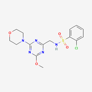 2-chloro-N-((4-methoxy-6-morpholino-1,3,5-triazin-2-yl)methyl)benzenesulfonamide