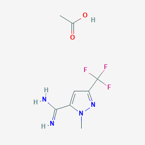 1-Methyl-3-(trifluoromethyl)-1H-pyrazole-5-carboximidamide acetate