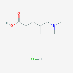 molecular formula C8H18ClNO2 B2907779 5-(Dimethylamino)-4-methylpentanoic acid;hydrochloride CAS No. 90227-47-7