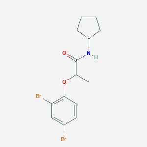 molecular formula C14H17Br2NO2 B290778 N-cyclopentyl-2-(2,4-dibromophenoxy)propanamide 