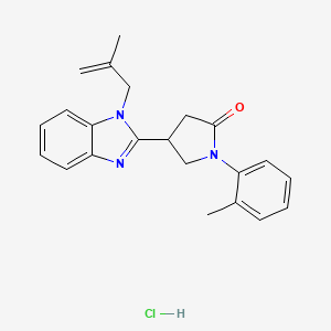 molecular formula C22H24ClN3O B2907783 4-(1-(2-methylallyl)-1H-benzo[d]imidazol-2-yl)-1-(o-tolyl)pyrrolidin-2-one hydrochloride CAS No. 1049752-25-1