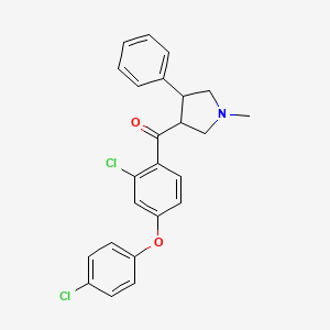 molecular formula C24H21Cl2NO2 B2907795 [2-chloro-4-(4-chlorophenoxy)phenyl](1-methyl-4-phenyltetrahydro-1H-pyrrol-3-yl)methanone CAS No. 478050-09-8