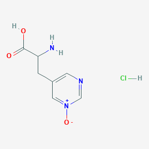 molecular formula C7H10ClN3O3 B2907796 2-Amino-3-(1-oxidopyrimidin-1-ium-5-yl)propanoic acid;hydrochloride CAS No. 2378501-62-1