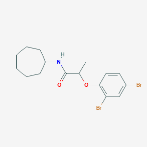 molecular formula C16H21Br2NO2 B290780 N-cycloheptyl-2-(2,4-dibromophenoxy)propanamide 