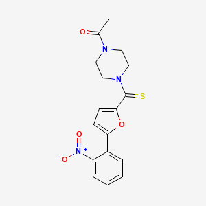 molecular formula C17H17N3O4S B2907801 1-(4-(5-(2-Nitrophenyl)furan-2-carbonothioyl)piperazin-1-yl)ethanone CAS No. 370575-98-7