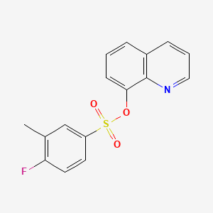 molecular formula C16H12FNO3S B2907814 Quinolin-8-yl 4-fluoro-3-methylbenzenesulfonate CAS No. 794552-45-7