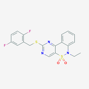 2-[(2,5-difluorobenzyl)sulfanyl]-6-ethyl-6H-pyrimido[5,4-c][2,1]benzothiazine 5,5-dioxide