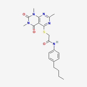 N-(4-butylphenyl)-2-((2,6,8-trimethyl-5,7-dioxo-5,6,7,8-tetrahydropyrimido[4,5-d]pyrimidin-4-yl)thio)acetamide