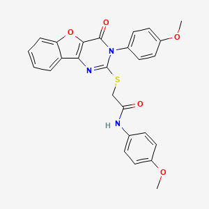 molecular formula C26H21N3O5S B2907824 N-(4-methoxyphenyl)-2-((3-(4-methoxyphenyl)-4-oxo-3,4-dihydrobenzofuro[3,2-d]pyrimidin-2-yl)thio)acetamide CAS No. 866897-04-3