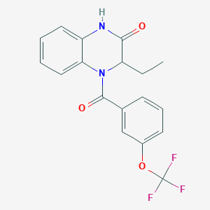 molecular formula C18H15F3N2O3 B2907837 3-ethyl-4-[3-(trifluoromethoxy)benzoyl]-3,4-dihydro-2(1H)-quinoxalinone CAS No. 1009536-45-1
