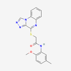 molecular formula C19H17N5O2S B2907867 2-([1,2,4]triazolo[4,3-a]quinoxalin-4-ylthio)-N-(2-methoxy-5-methylphenyl)acetamide CAS No. 1359397-35-5